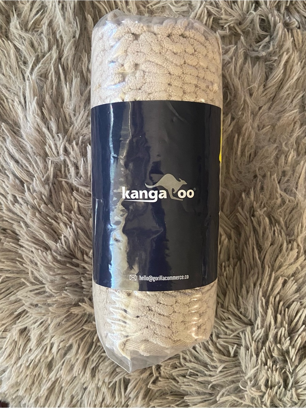 KANGAROO Bathroom Rugs, Chenille Soft Absorbent Bath Rug, 24" x 17", Beige